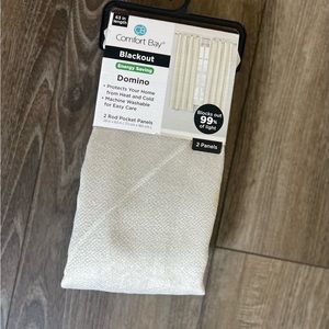 Comfort Bay “Domino” blackout curtains. 63inches, 2 panels.